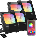 4 Pack LED RGB Flood Up-lights with App Control - Nova Sound