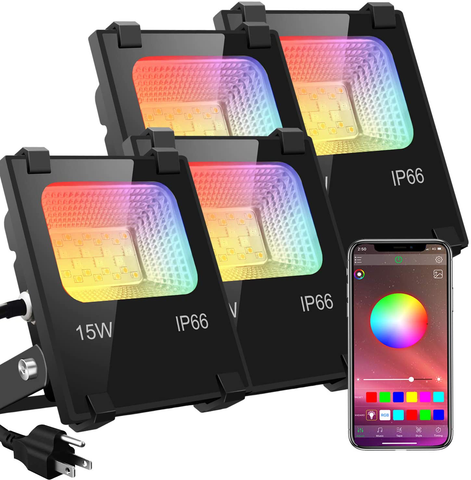 4 Pack LED RGB Flood Up-lights with App Control - Nova Sound