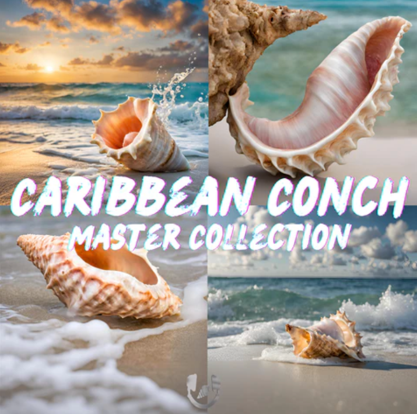 Introducing the  Caribbean Conch Master Collection, showcasing Instrument Patches, Percussion, and Sound FX.