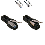 25 FT XLR 1/4 TS to XLR Male Female 2 PC Set - Nova Sound