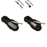 25 FT XLR 1/4 TS to XLR Male Female 2 PC Set - Nova Sound