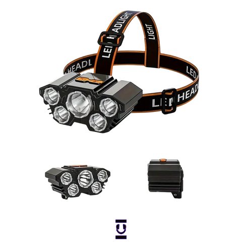 Multifunctional 5 LED Headlight Head Mounted Flashlight - Nova Sound