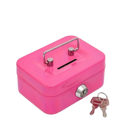 Pink Key Lock Cash Box Mini Safe - Women In Tech