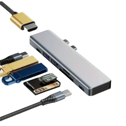 USB C Hub 7 In 2 w HDMI Card Reader - Nova Sound