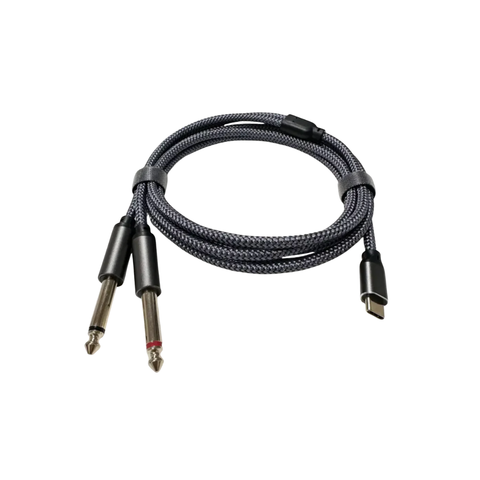 20 Inch USB C to Dual 1/4 TS Y Audio Cable - Nova Sound