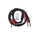 2 PC 3 FT Dual RCA to TS 1/4 Dual Cable, 3 FT Dual TS to Dual TS Cable - Nova Sound