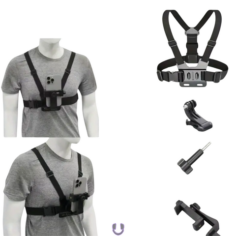 Phone Chest Mount Harness with Adjustable Strap – Outdoor Livestreaming Smartphone Holder