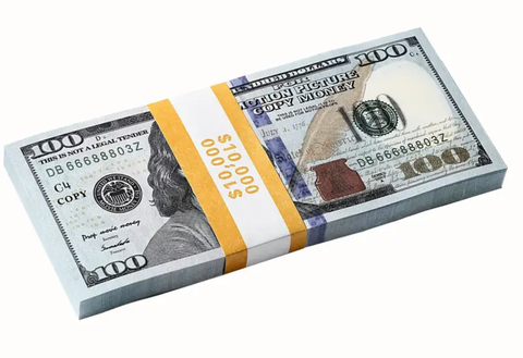 Replica $100 Faux Movie Money Stack of $10,000 - Nova Sound Games