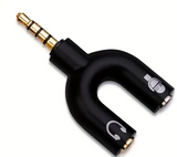 1/8 Male TRSS to 1/8 Female Headphones and Mic Input Adapter - Nova Sound