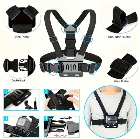Phone Chest Mount Harness with Adjustable Strap – Outdoor Livestreaming Smartphone Holder