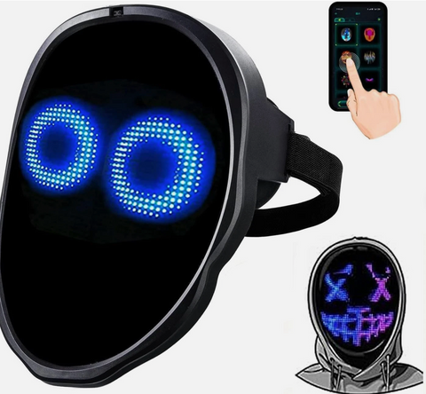 Programmable LED Face Mask - USB C Rechargeable Shining Mask App Control - Nova Sound
