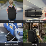 Black and Gold Laptop Bag Large Carry On Travel Backpack - Nova Sound