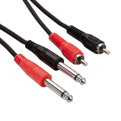 3 FT Dual TS 1/4 to RCA Cables - Nova Sound
