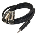 6 FT Dual Male XLR Cables to 1/8 3.5mm Direct Input Cables - Nova Sound