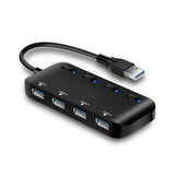 USB A 4 Port Hub w On Off Switches - Nova Sound