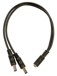 DC Y Cable Power Splitter Adapter 1 Female to 2 Male 5.5mm x 2.1mm - Nova Sound