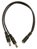 DC Y Cable Power Splitter Adapter 1 Female to 2 Male 5.5mm x 2.1mm - Nova Sound